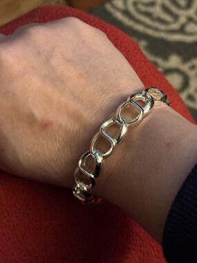 Silver-tone Link Cuff Bracelet